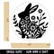 Floral Easter Bunny Rabbit Silhouette Flowers Rubber Stamp for Stamping Crafting Planners